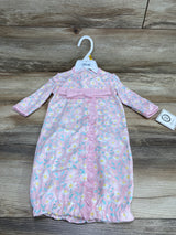 NEW Little Me 2pc Floral Gown & Hat Pink sz 0-3m