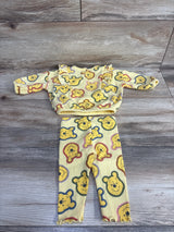 Disney Baby 2pc Winnie The Pooh Ruffled Sweatshirt & Ribbed Bottoms Yellow sz 0-3m