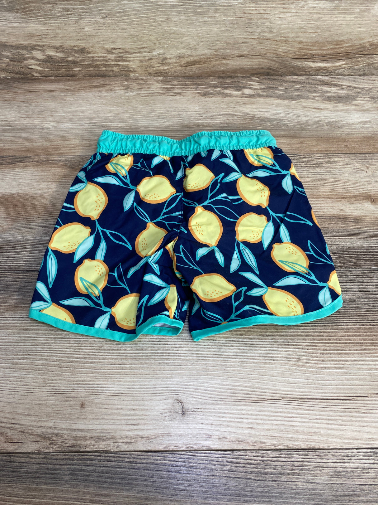 NEW Cat & Jack Lemon Print Swim Trunks Navy sz 4T