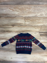 Maximus Rex Dinosaur Knit Christmas Sweater Navy sz 4T