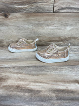 Toms Cordones Gold Crackle Foil Sneakers sz 6c