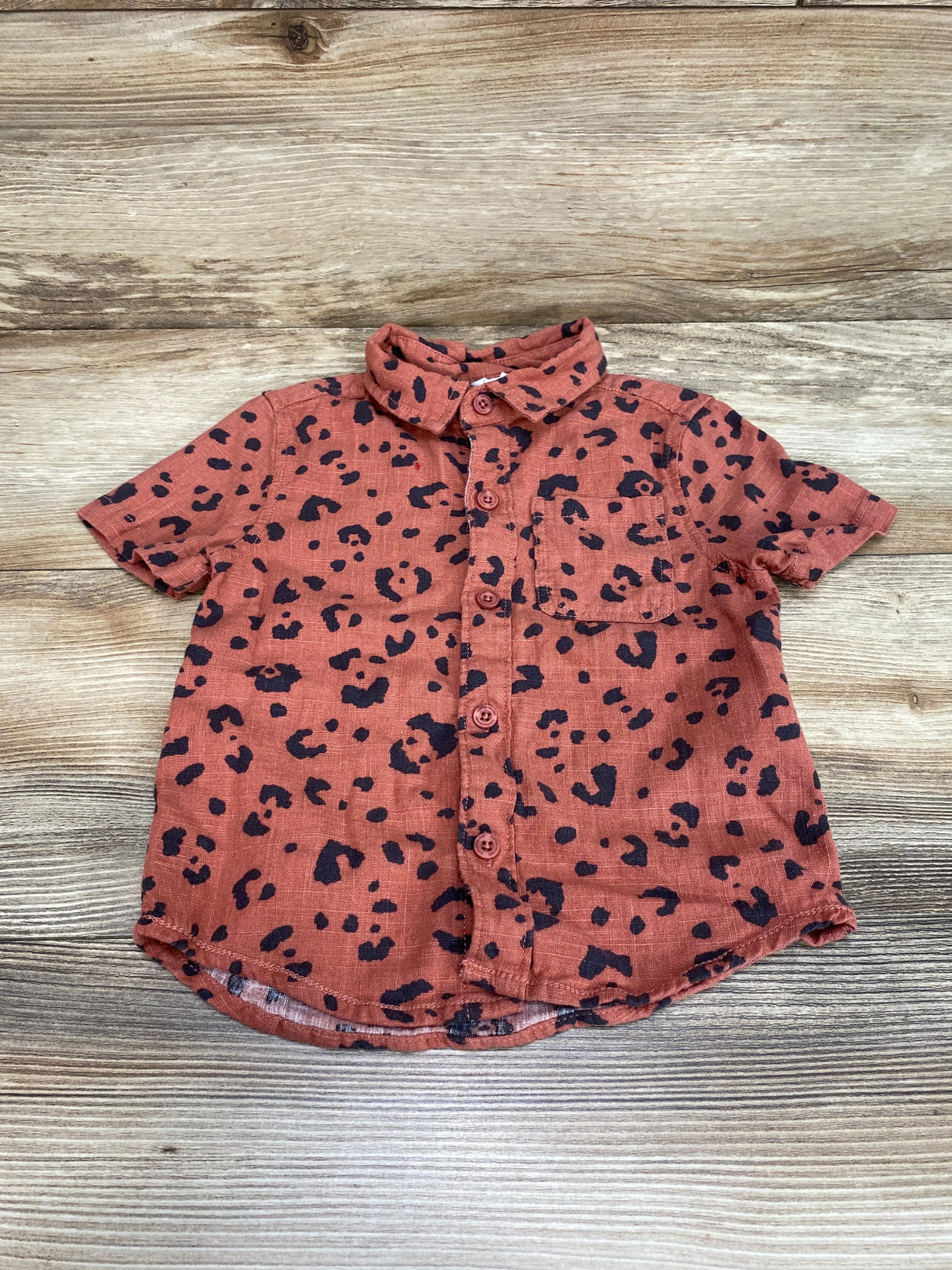 Cotton on Kids Coco Cheetah Resort Short Sleeve Shirt sz 2T