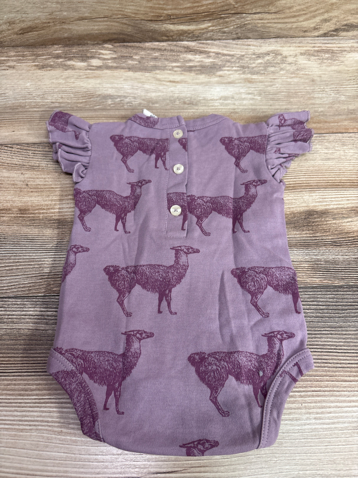 Kate Quinn Organic Flutter Sleeve Bodysuit Purple sz 3-6m