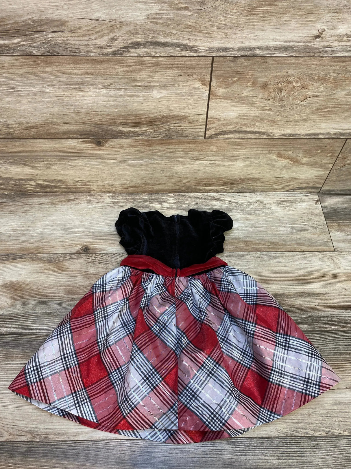 Bonnie Baby Velvet Plaid Dress Black sz 24m