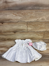 NEW Rare Editions 2pc Floral Bow Dress & Bloomers Set White sz 18m