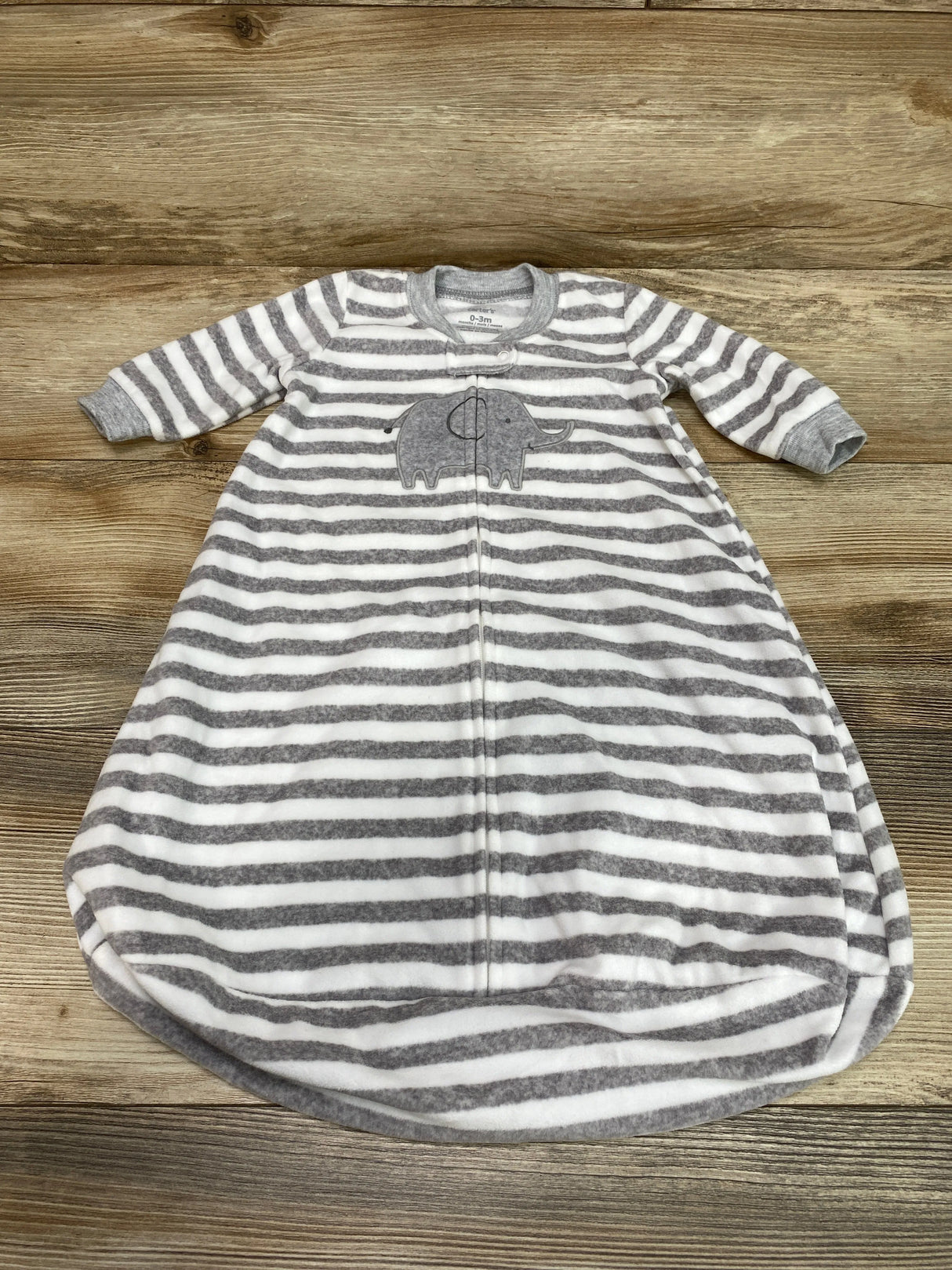 Carter's Striped Fleece Bag White/Grey sz 0-3m