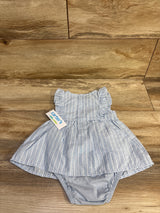 NEW Child Of Mine Striped Bodysuit Dress Blue sz 6-9m