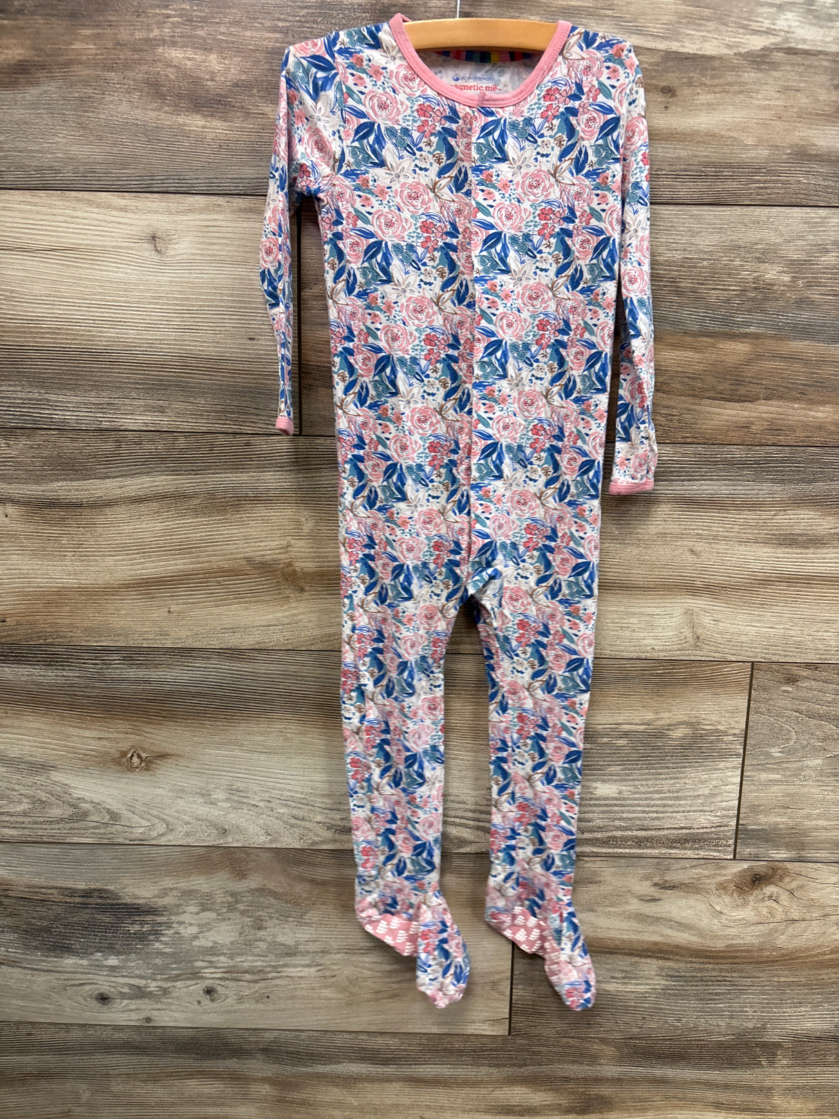 Magnetic Me Modal Floral Footie Pink sz 18-24m