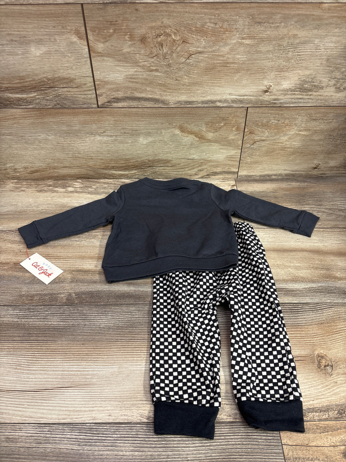 NEW Cat & Jack 2pc Milk Monster Sweatshirt & Joggers Charcoal sz 12m
