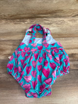 Ellie K's Bamboo Heart Print Bubble Romper Blue sz 9-12m