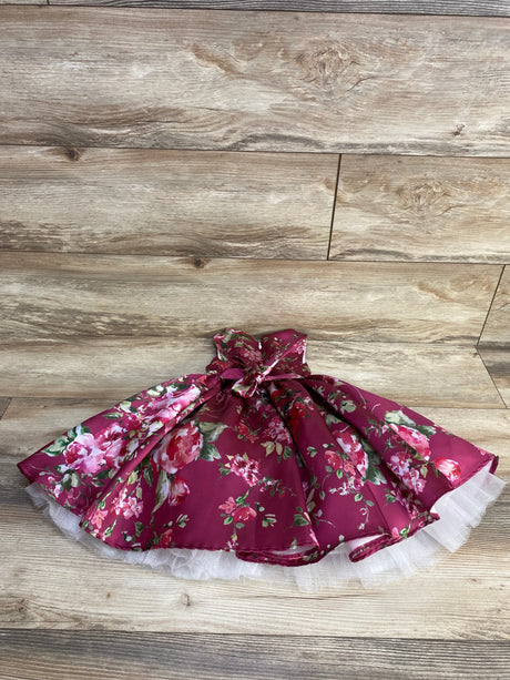 Couture Princess Burgundy Floral Dress sz 4T - Me n Mommy To Be