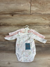 NEW Tres Beau Et Belle 3pc Floral Bodysuit Set White sz 0-3m
