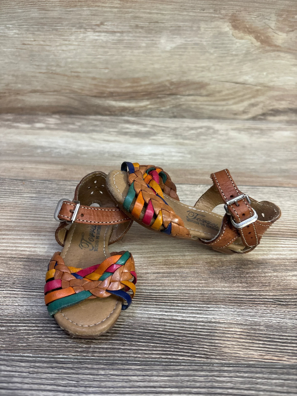 Leather Huarache Sandals Brown sz 2/3c