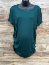 Ekouaer Ruched Shirt Emerald sz XXL