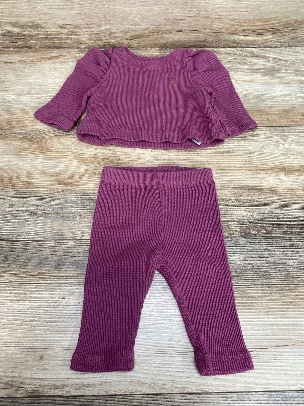 Baby Gap 2pc Thermal Shirt & Pants Purple sz 0-3m