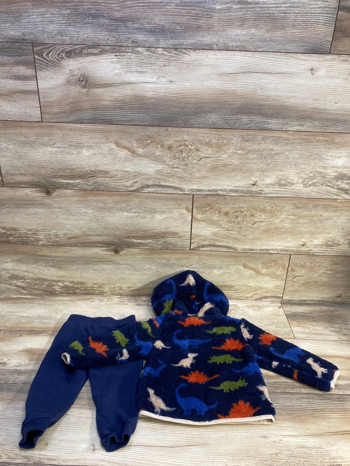 Little Me 2pc Faux Fur Full-Zip Jacket & Pants Set Navy sz 18m
