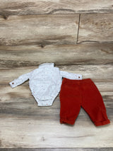 Little Lad 2pc Button Up Bodysuit & Pants Grey sz 0-3m