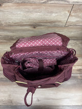 Buttons + Stitches Anabella Diaper Bag Backpack Maroon