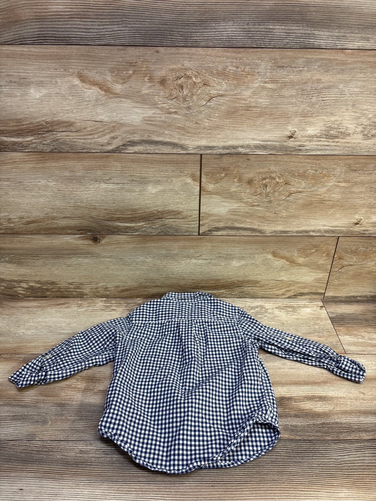 Baby Gap Gingham Long Sleeve Button-Down Shirt Blue sz 2T