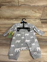 NEW Monica & Andy 2pc Bear Print Bodysuit Grey sz 3-6m