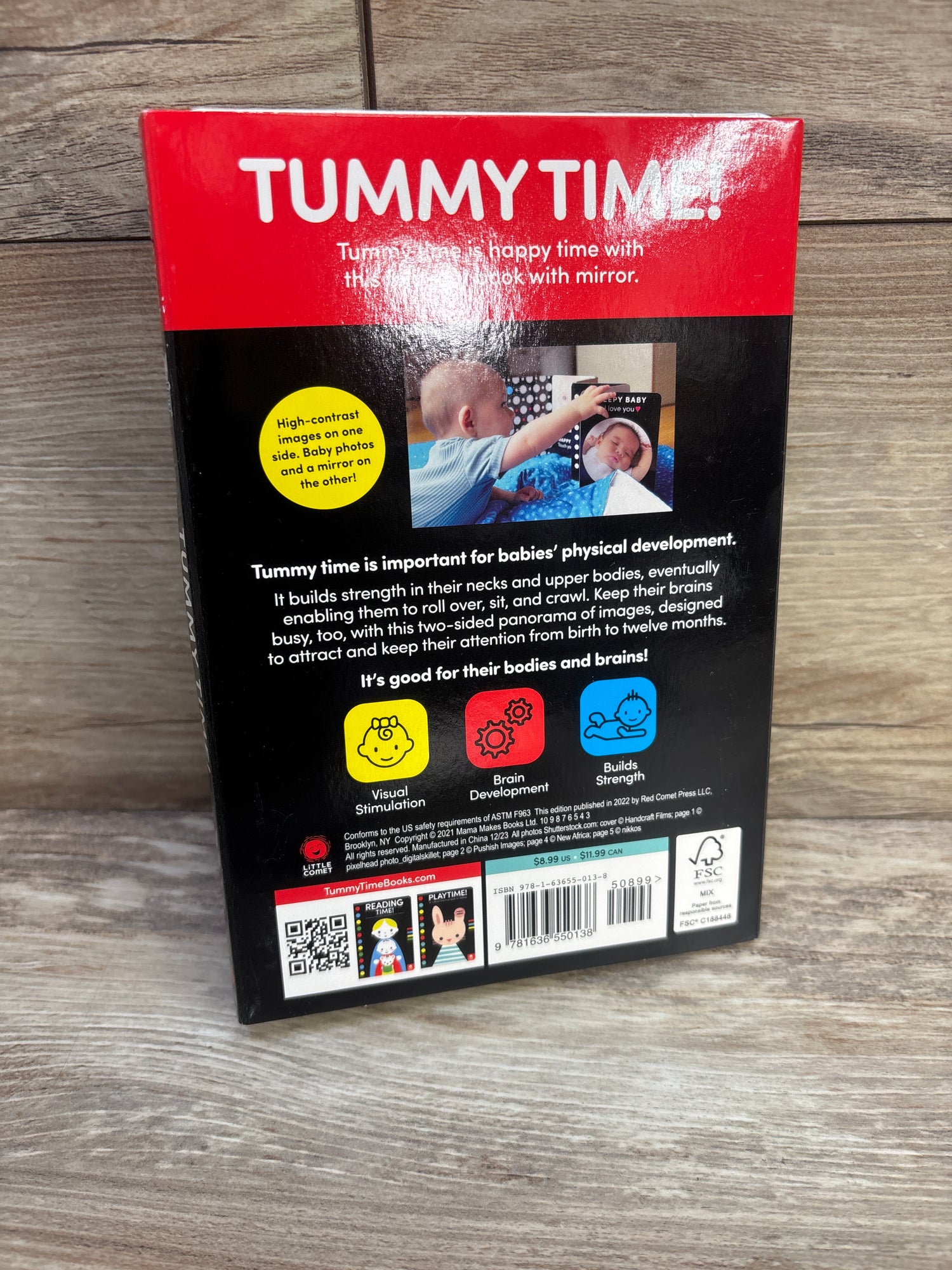 Tummy Time!: A High-Contrast Fold-Out Book with Mirror