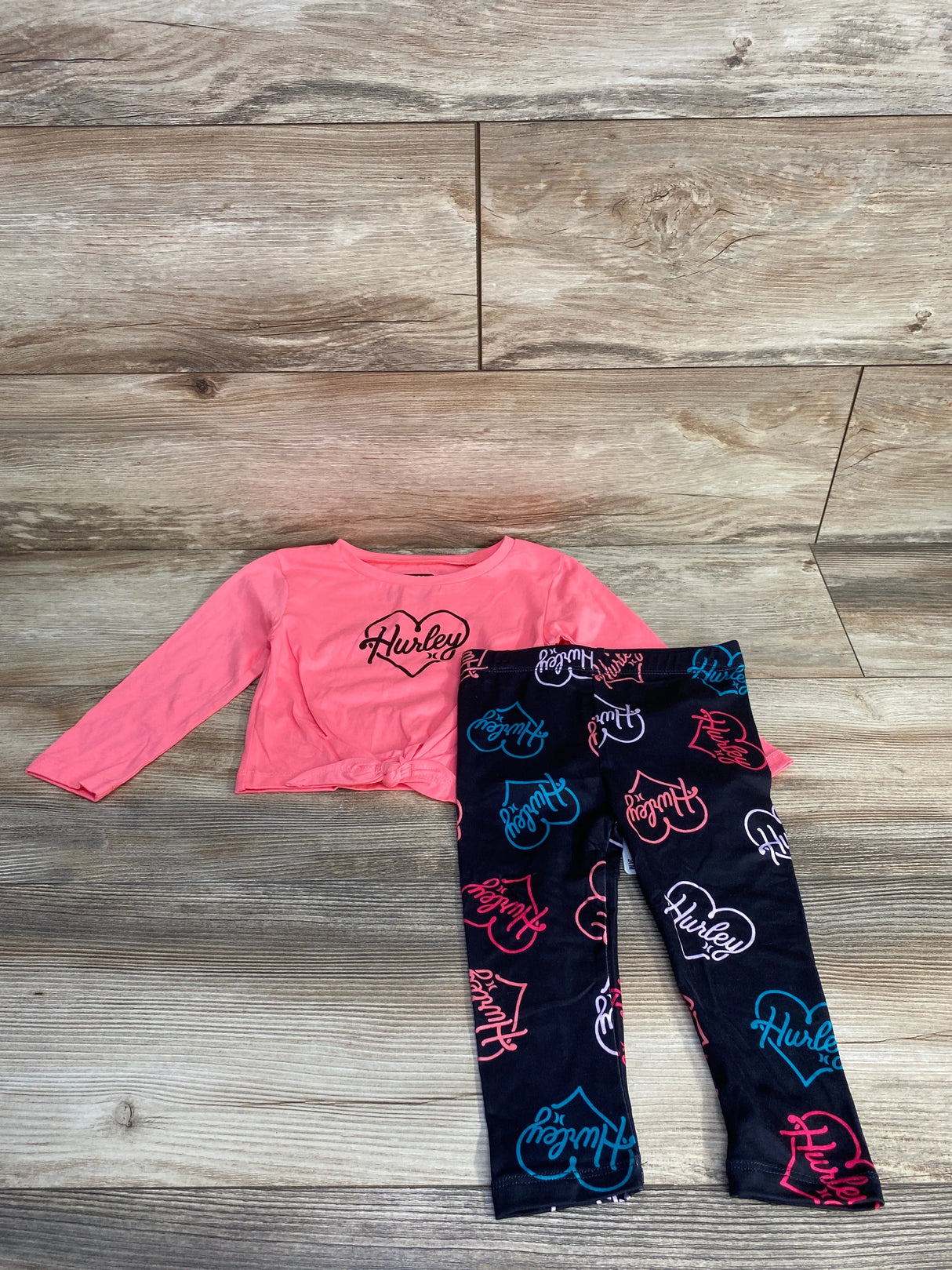 NEW Hurley 2pc Shirt & Leggings Pink sz 24m