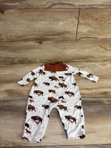 Angel Dear Collared Coverall Bison Print sz 6-12m