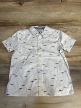 NEW OshKosh Shark Print Button Up Shirt White sz 4T