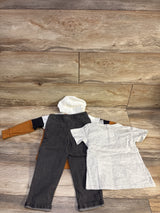 Mario Lopez 3pc Hooded Henley Shirt, Short Sleeve Shirt, & Jeans Set White sz 24m