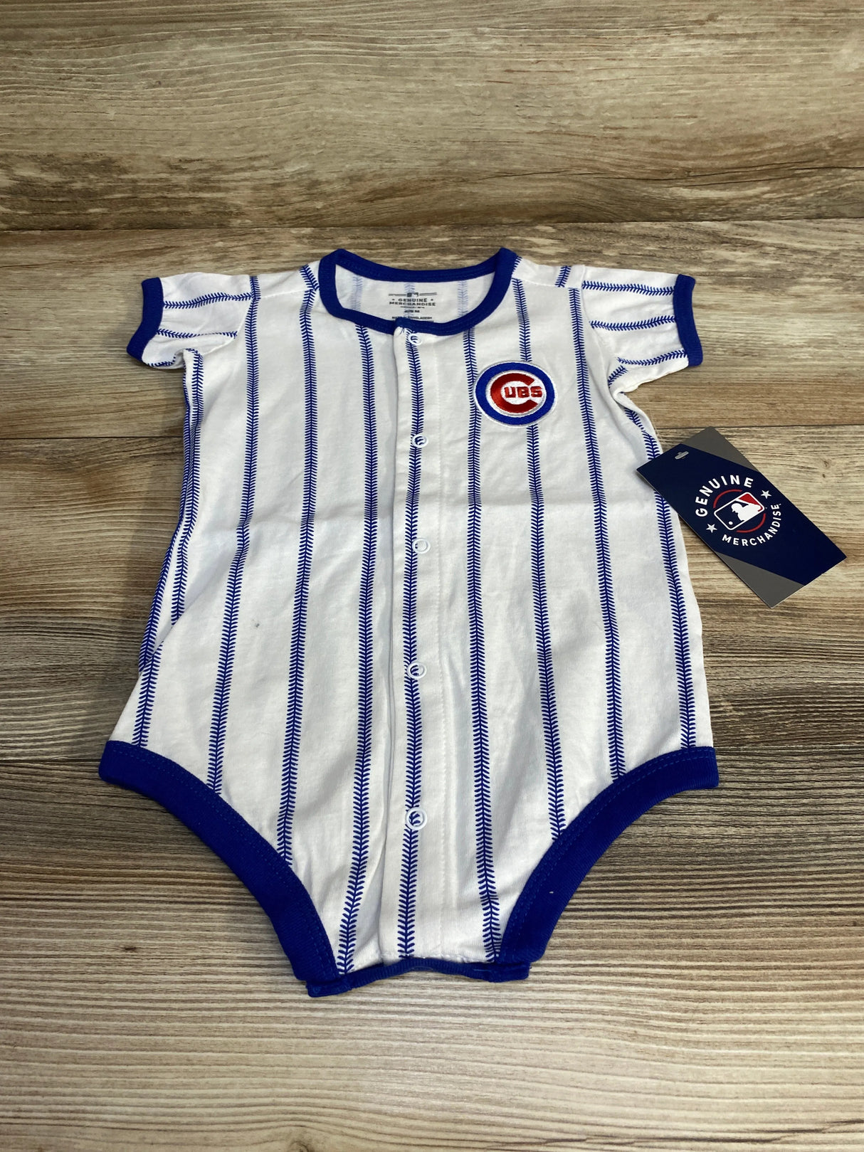 NEW MLB Chicago Cubs Pinstripe Power Hitter Romper sz 6-9m