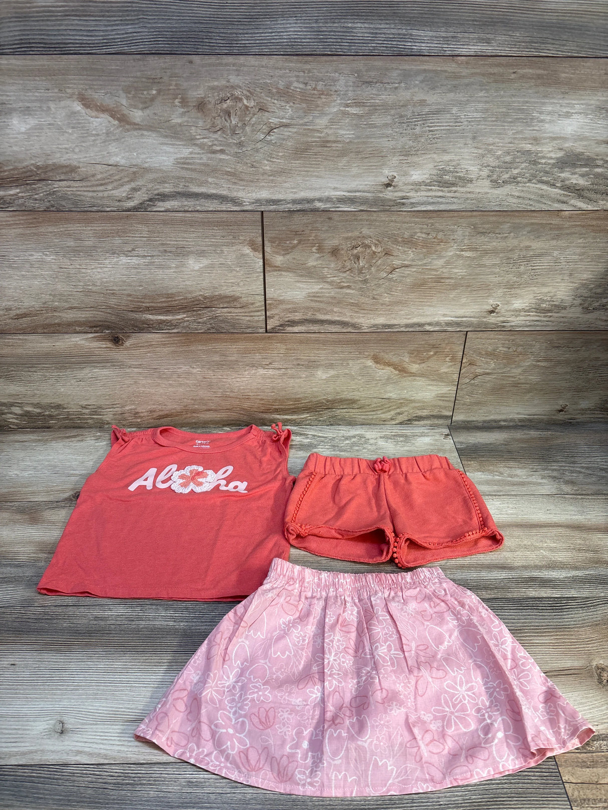 Carter's 3pc Aloha Set Coral sz 3T
