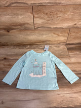 NEW Cat & Jack Winter Polar Bear Print Long Sleeve Shirt Blue sz 2T