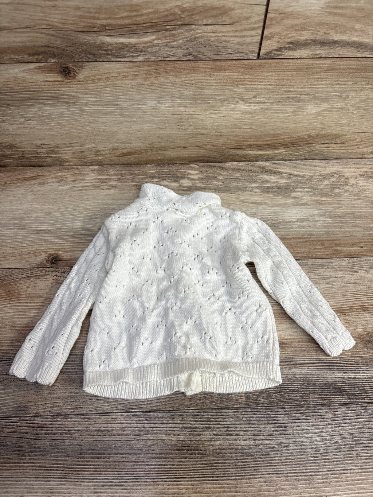OshKosh Eyelet Trim Button Front Cardigan White sz 6m