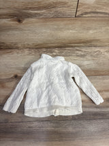 OshKosh Eyelet Trim Button Front Cardigan White sz 6m