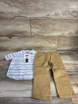 NEW Wrangler 2pc Button-Up Shirt & Shorts Set White sz 3T