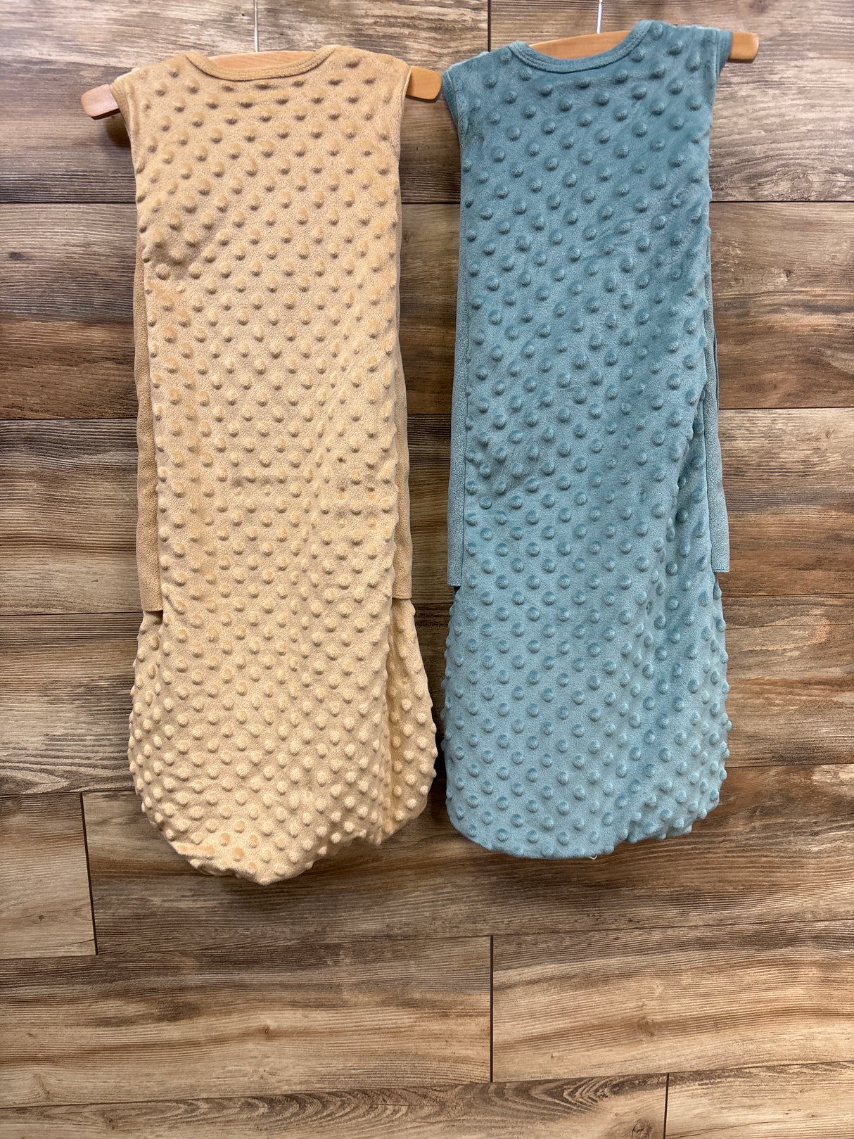 BSTOPPT 3-Way Adjustable Wearable Sleep Sack Swaddle Teal & Brown sz 6-12m