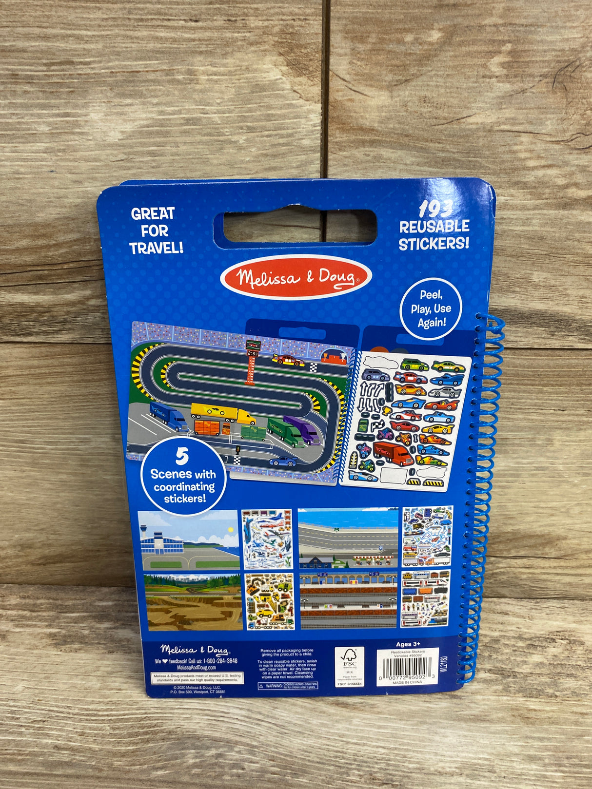 NEW Melissa & Doug Restickable Stickers - Vehicles