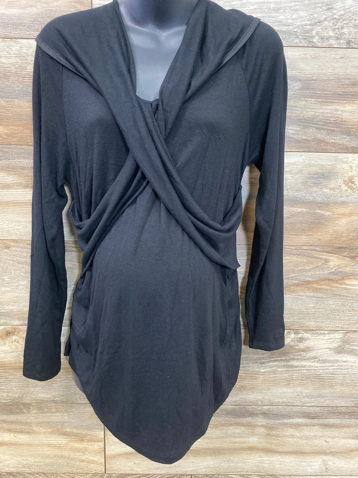 NEW Isabel Maternity Cross Front Top Black sz XL