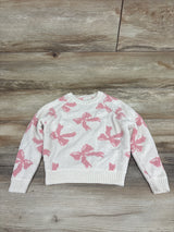 Btween Knit Bow Print Sweater Cream sz 3T