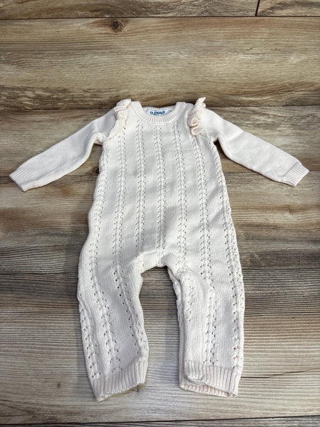 Old Navy Knit Ruffled Jumpsuit Cream sz 6-12m - Me n Mommy To Be