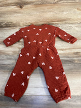Carter's Quilted Heart Print Jumpsuit Rust sz 18m