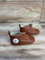 Faux Leather Crib Shoes Brown sz 4c