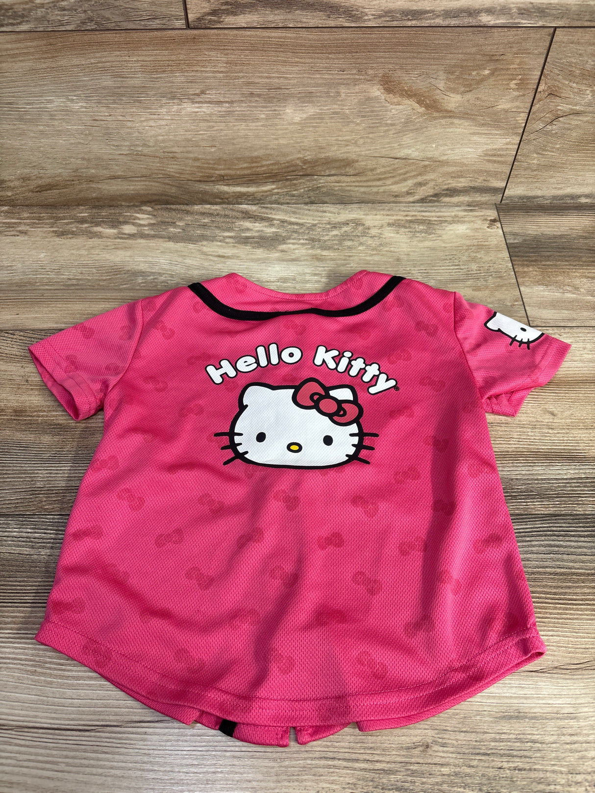 Hello Kitty Baseball Jersey Shirt Hot Pink sz 5T-6