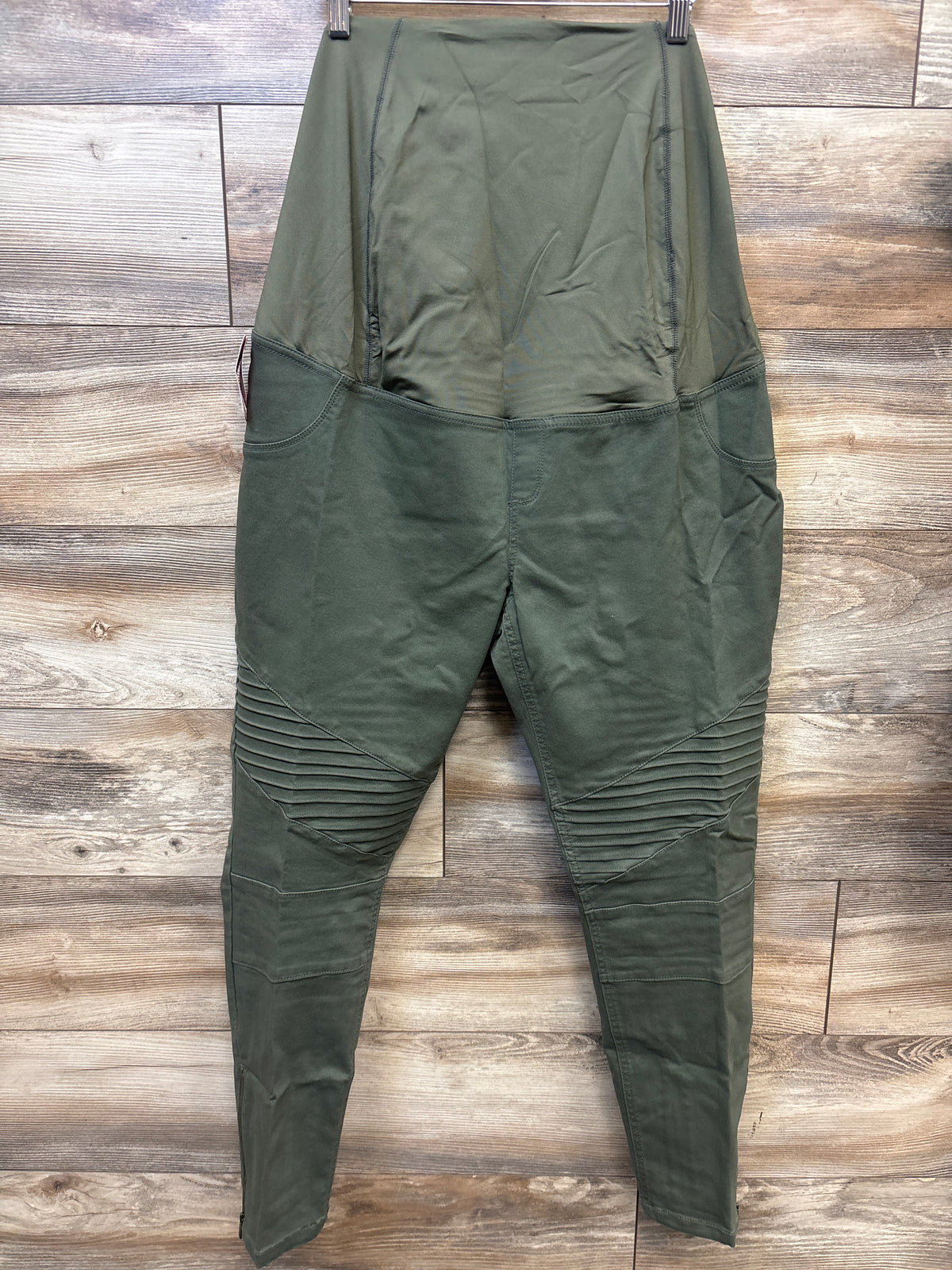 NEW Isabel Maternity Crossover Panel Utility Jeggings Olive Green sz 18/XL