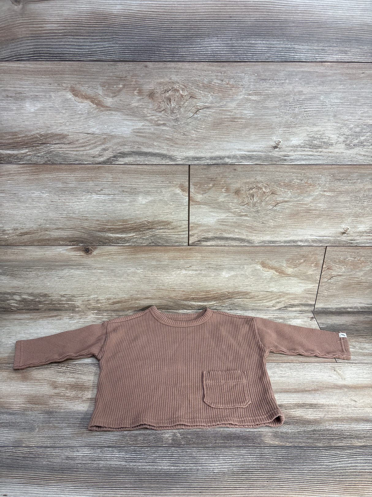 Easy Peasy Waffle Knit Shirt Brown sz 18m