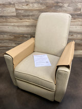 NEW Evolur Harlow Deluxe Upholstered Plush Seating Glider Swivel & Power Recliner, Fawn