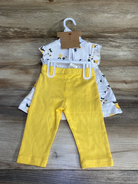 NEW Mini Hop 3pc Lemon Print Top + Leggings + Headband White sz 18m - Me n Mommy To Be