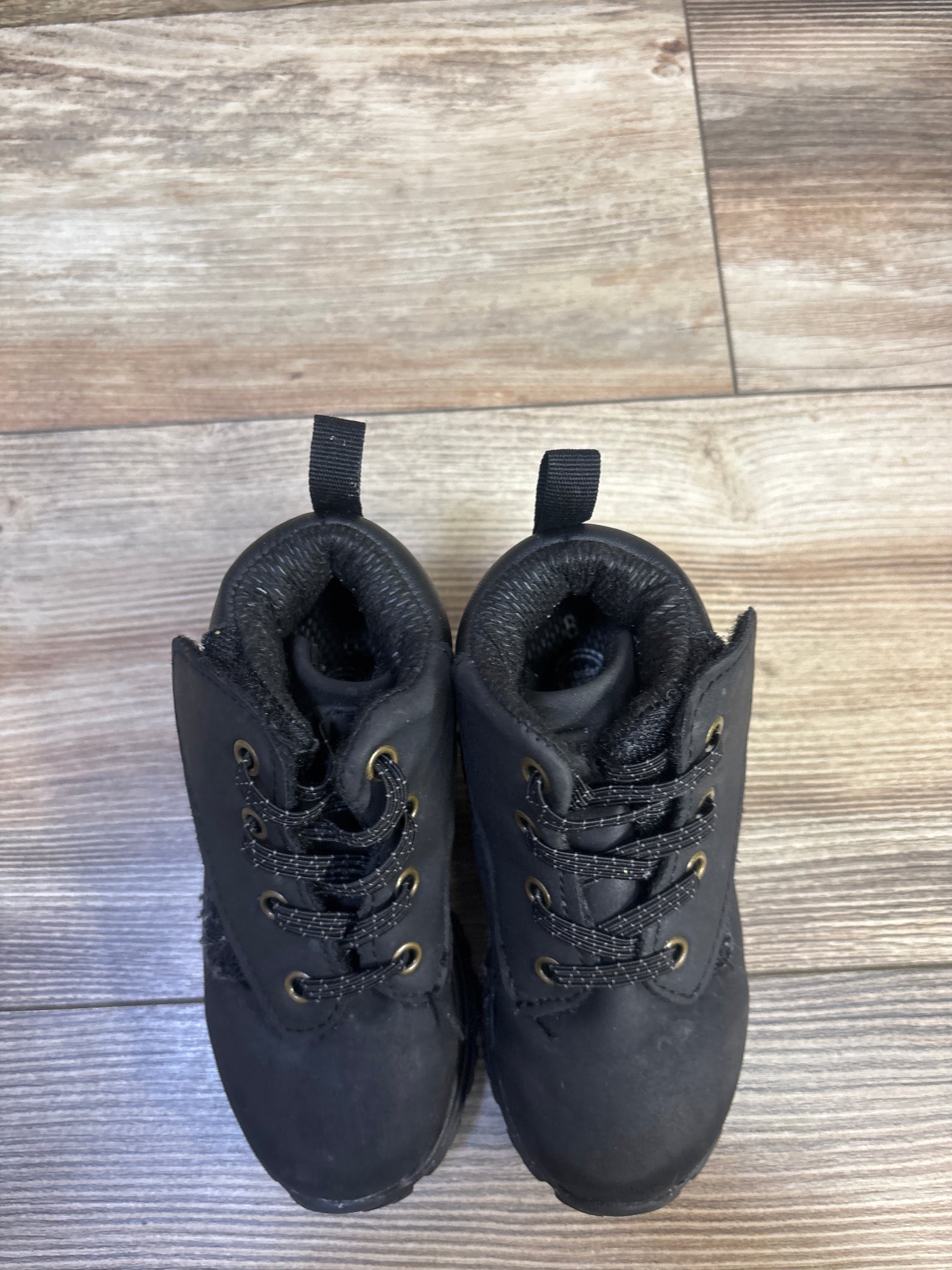 Wonder Nation Hook & Loop Boots Black sz 8c