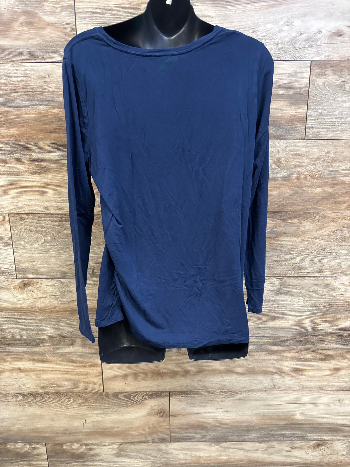 Sonoma Maternity Long Sleeve Ruched Shirt Navy sz XL