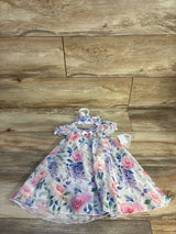 NEW Baby Starters 2pc Floral Bodysuit Dress & Headband Set Lilac sz 12m